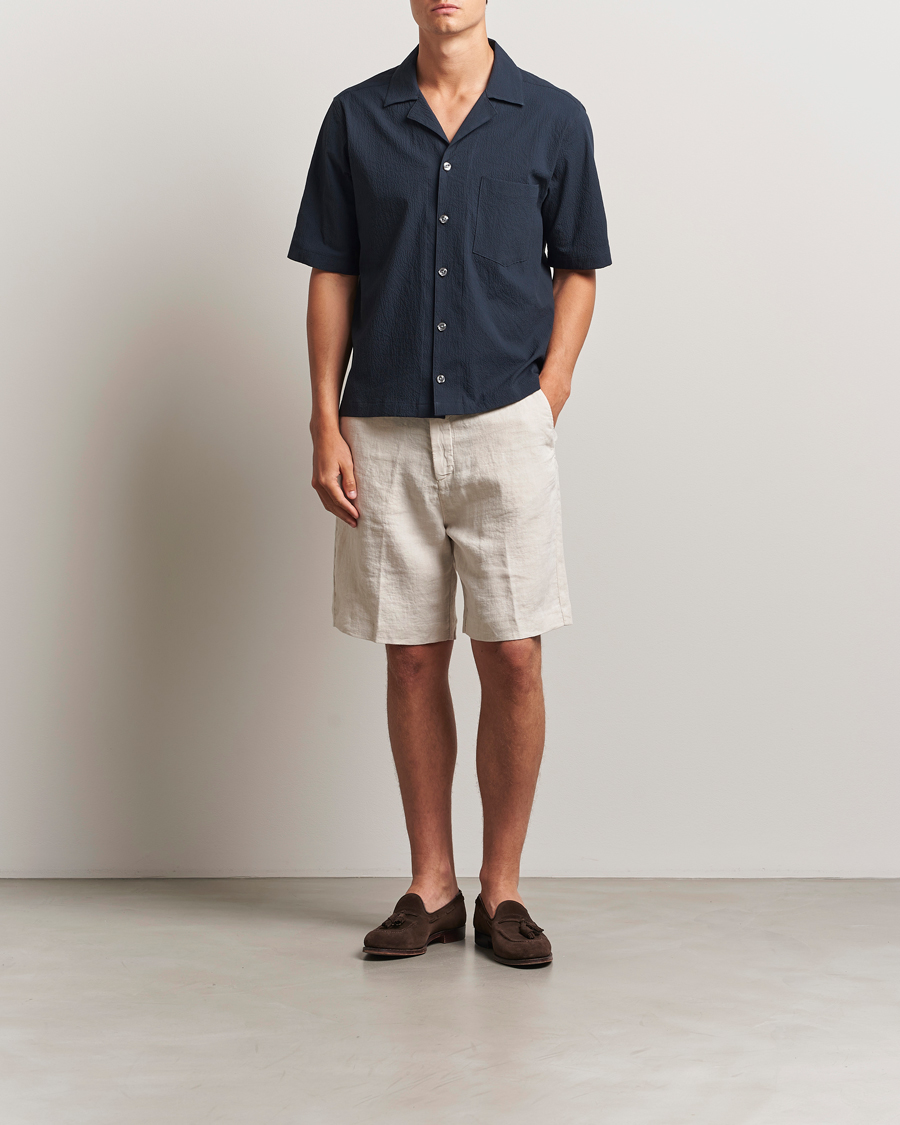 Herren | Shorts | Oscar Jacobson | James Casual Linen Shorts Cream