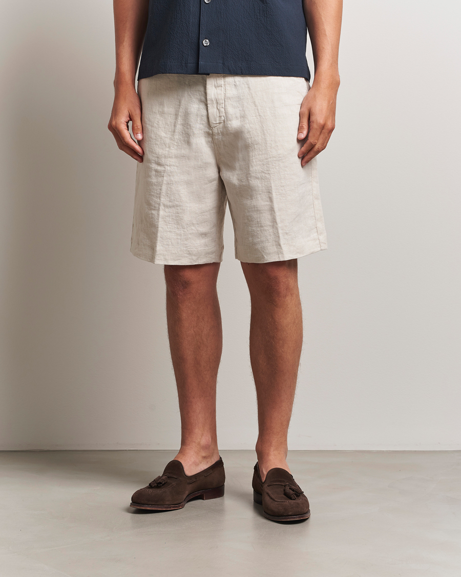 Herren | Shorts | Oscar Jacobson | James Casual Linen Shorts Cream