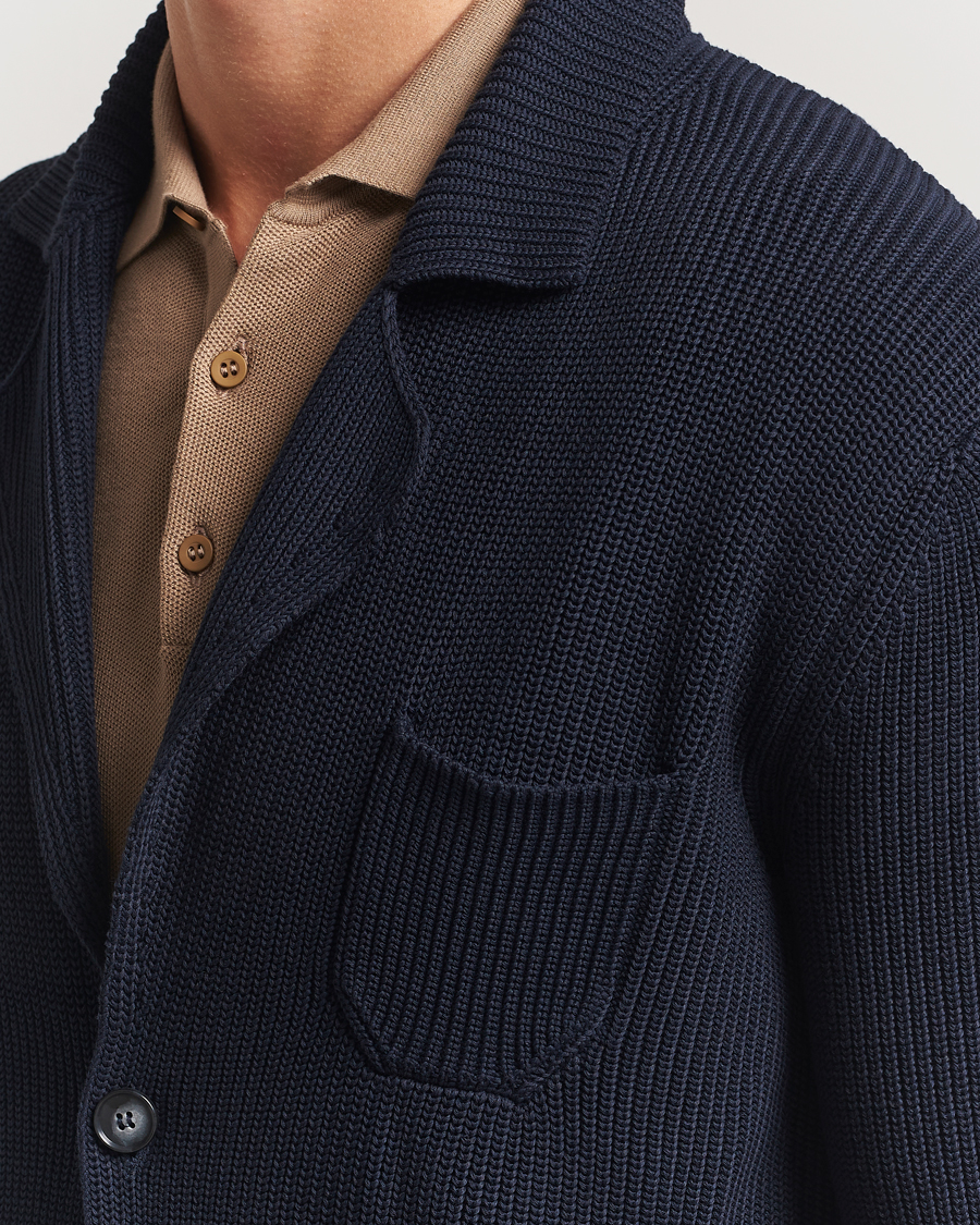 Herren | Pullover | Oscar Jacobson | Camron Cotton Cardigan Navy