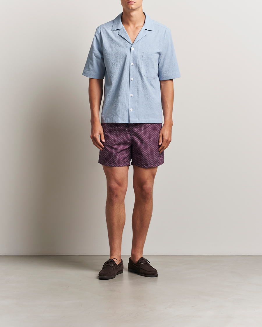 Herren | Badehosen | Oscar Jacobson | Printed Swimshorts Red/Navy