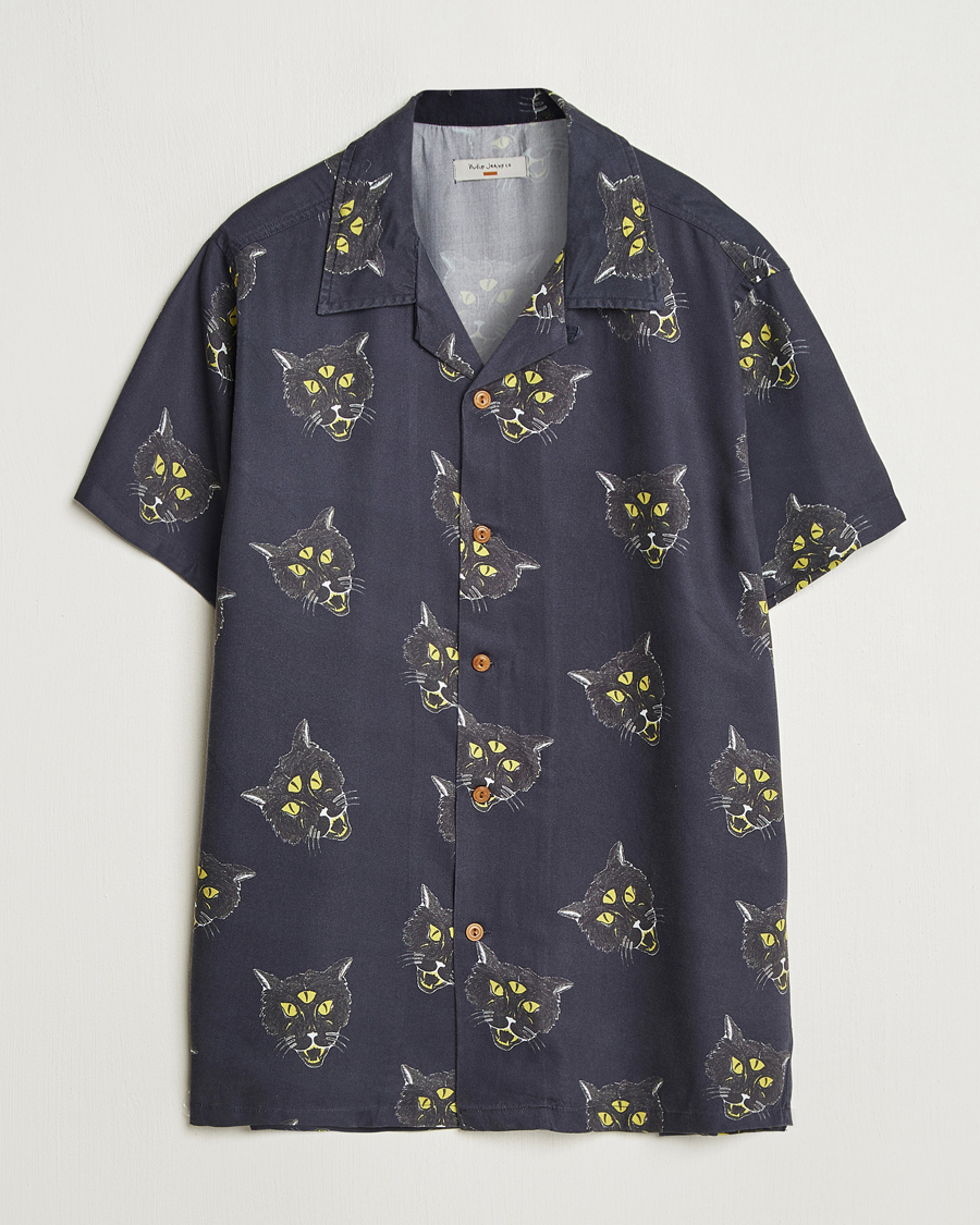 Herren | Hemden | Nudie Jeans | Arvid The Cat Hawaii Shirt Antracite