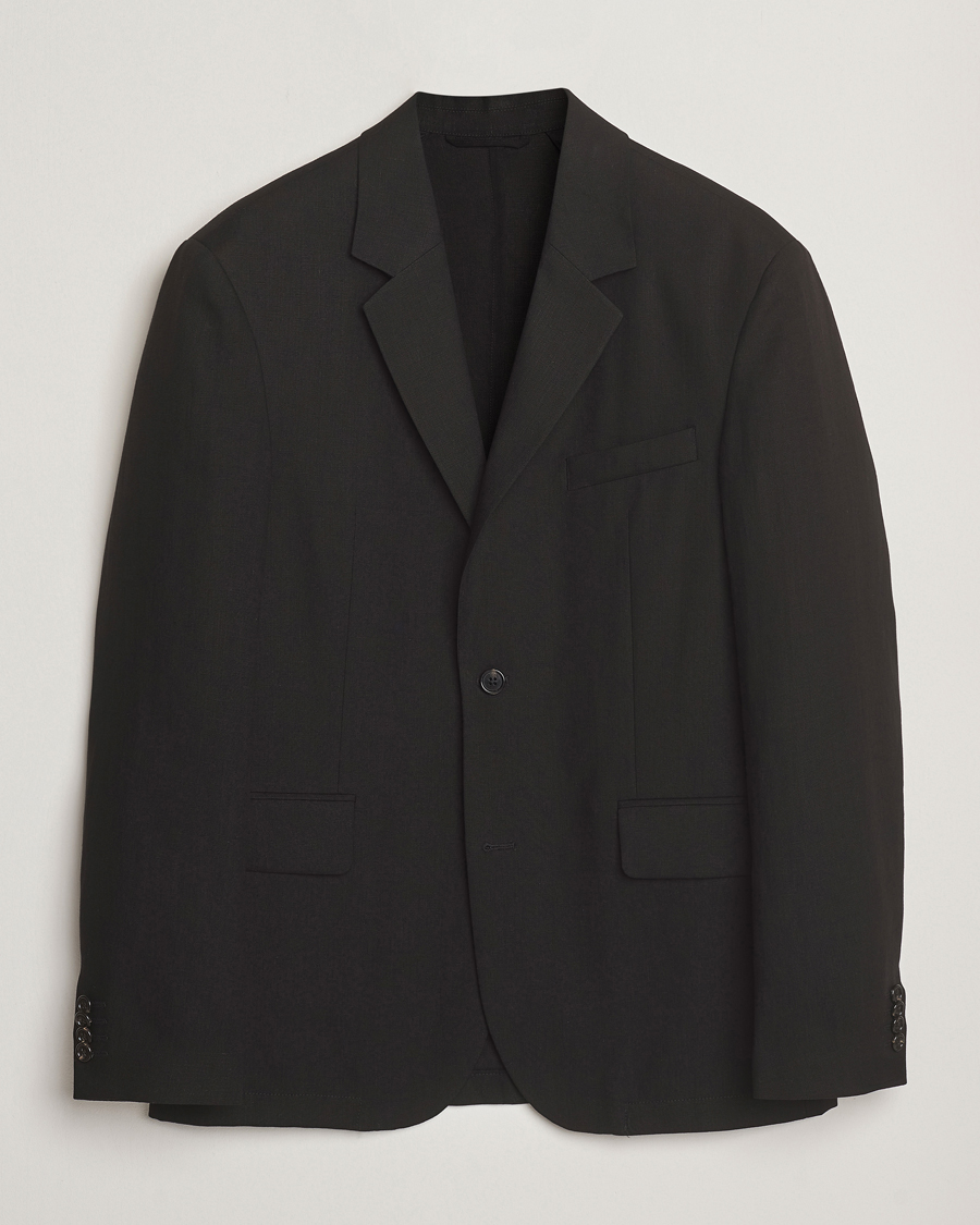 Herren | Sakkos | J.Lindeberg | Alban Unlined Super Linen Blazer Black
