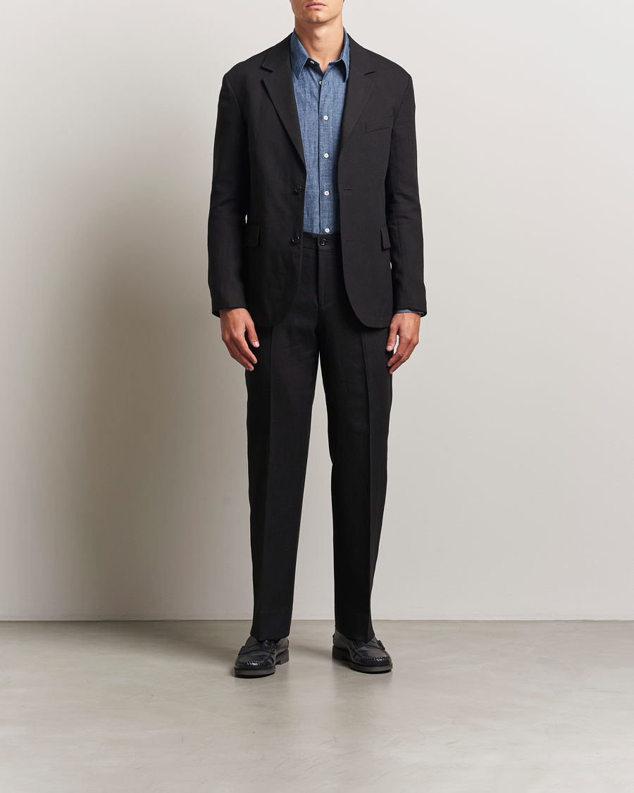 Herren | Sakkos | J.Lindeberg | Alban Unlined Super Linen Blazer Black