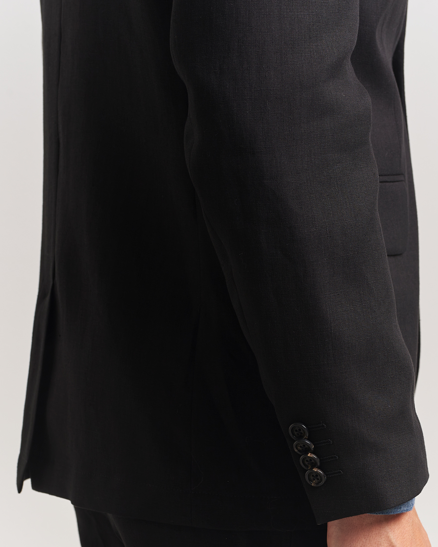 Herren | Sakkos | J.Lindeberg | Alban Unlined Super Linen Blazer Black