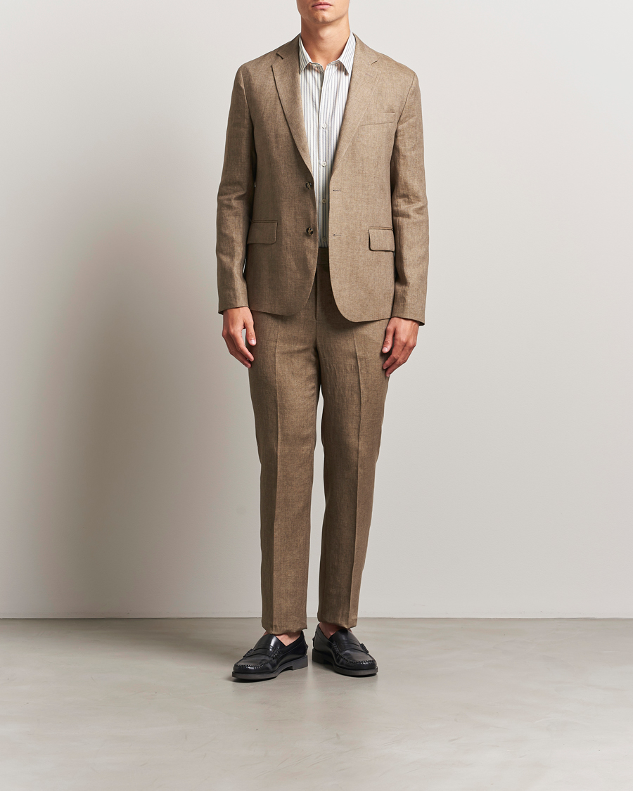 Herren | Sakkos | J.Lindeberg | Elton Unlined Super Linen Blazer Nutmeg