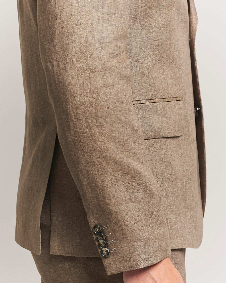 Herren | Sakkos | J.Lindeberg | Elton Unlined Super Linen Blazer Nutmeg