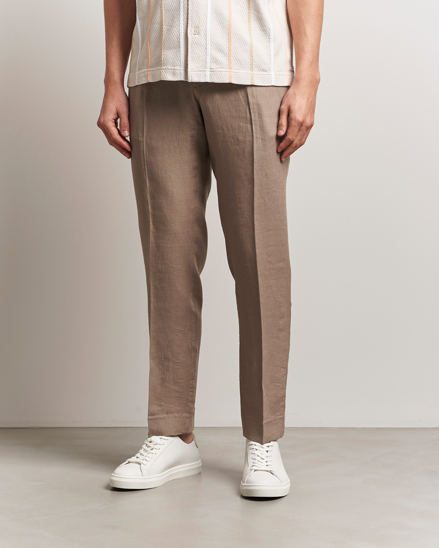 Herren | Hosen | J.Lindeberg | Soren Drape Linen Pants Nutmeg