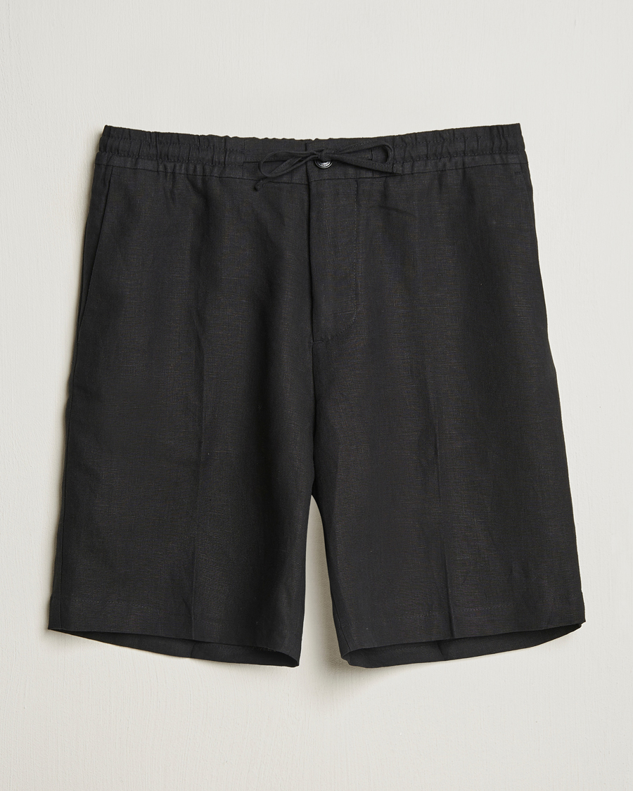 Herren | Shorts | J.Lindeberg | Brady Drape Linen Shorts Black