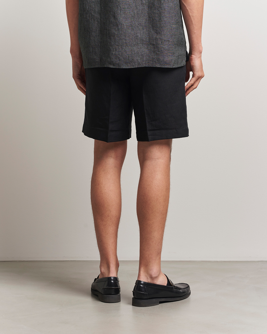 Herren | Shorts | J.Lindeberg | Brady Drape Linen Shorts Black