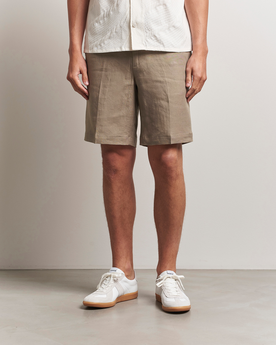 Herren | Shorts | J.Lindeberg | Brady Drape Linen Shorts Nutmeg