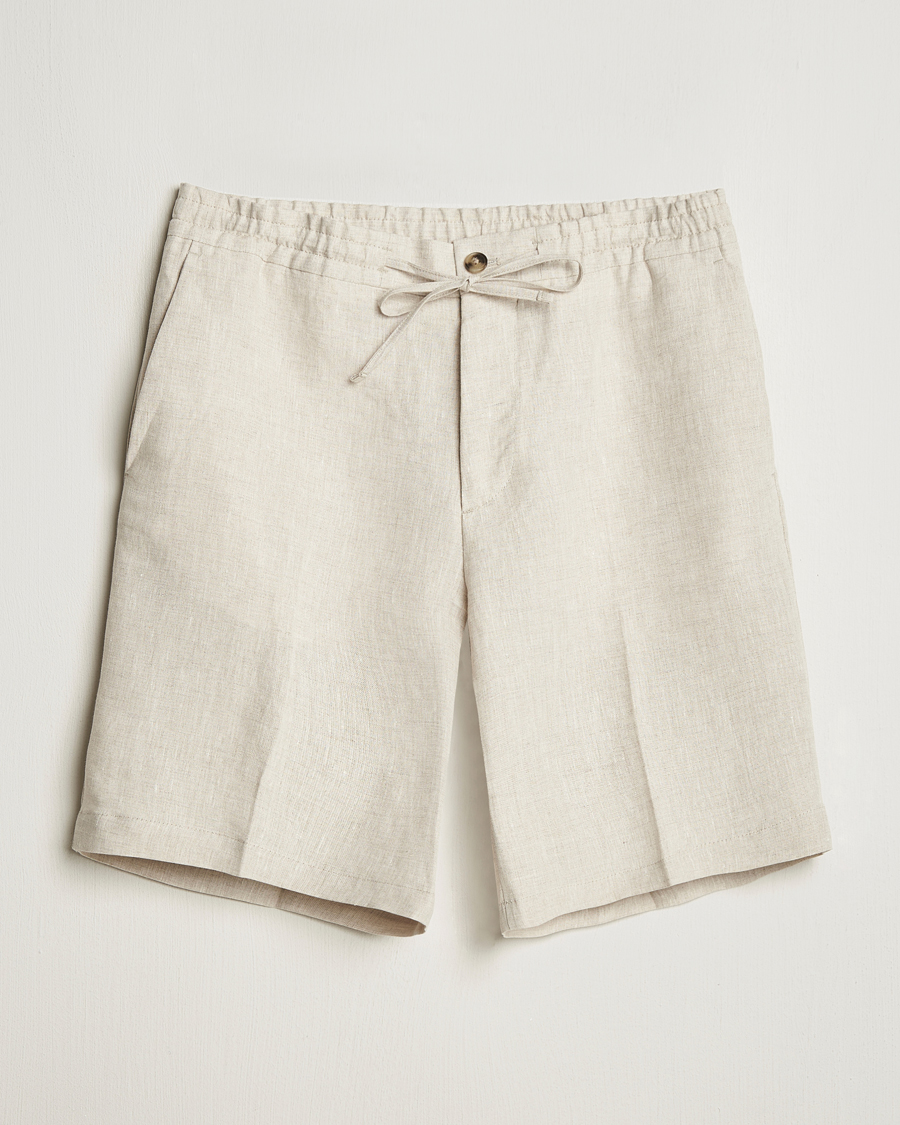 Herren | Shorts | J.Lindeberg | Brady Drape Linen Shorts Moonbeam