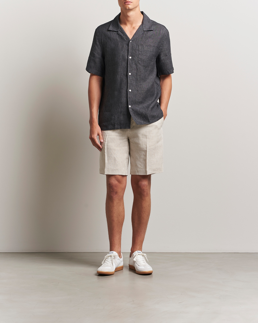 Herren | Shorts | J.Lindeberg | Brady Drape Linen Shorts Moonbeam