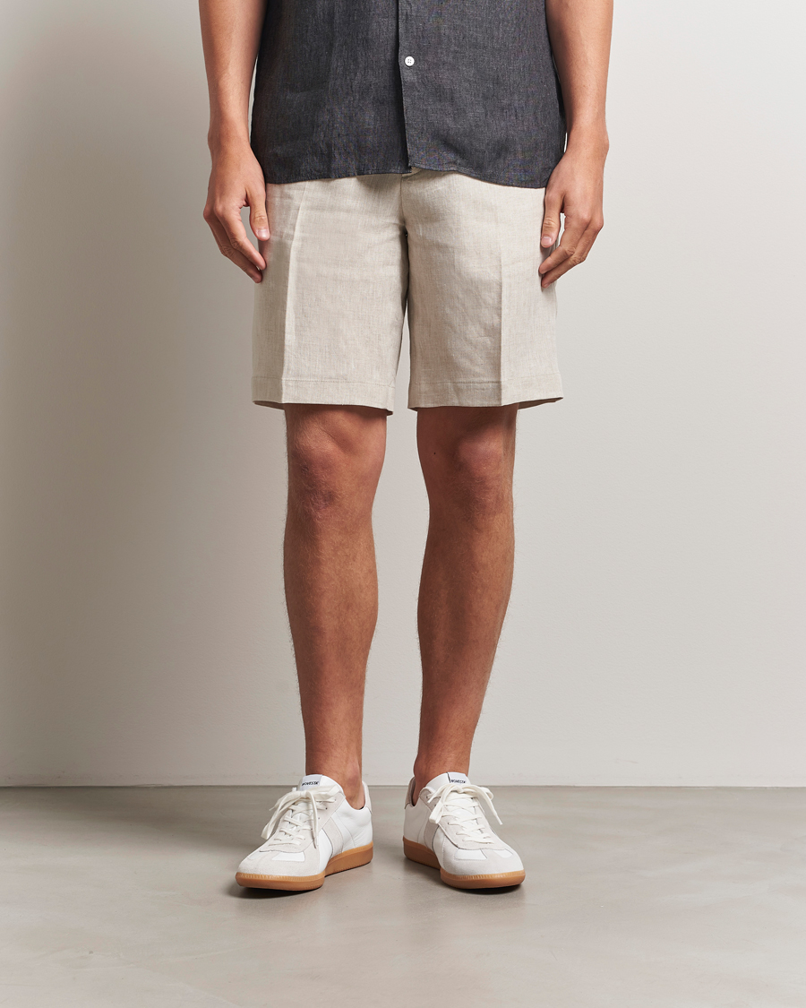 Herren | Shorts | J.Lindeberg | Brady Drape Linen Shorts Moonbeam
