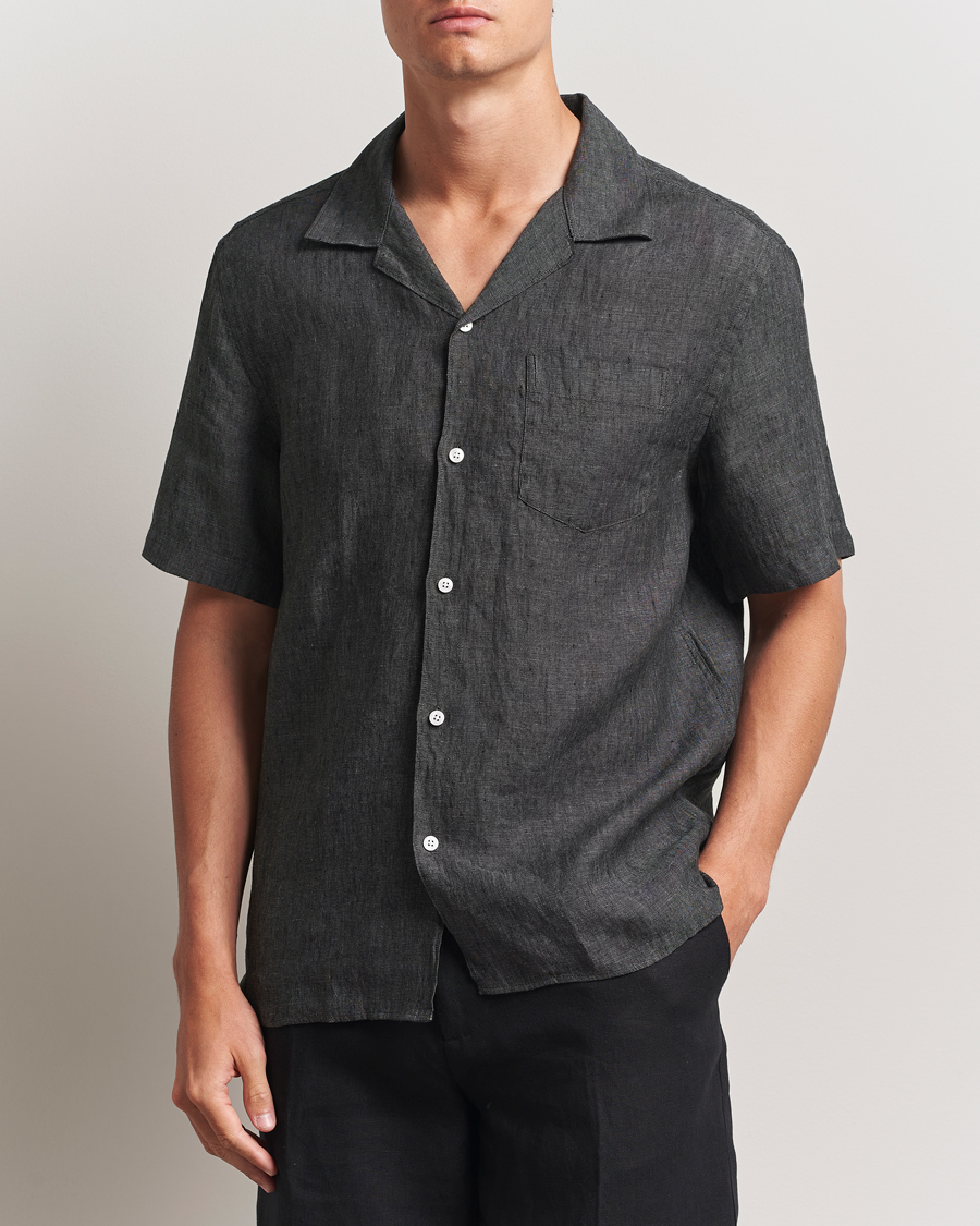 Herren | Hemden | J.Lindeberg | Elio Linen Melange Shirt Black