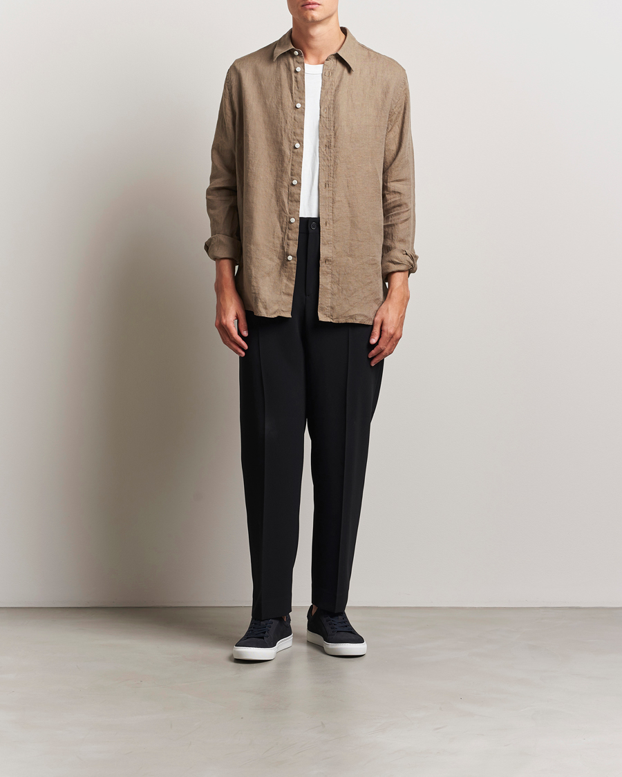 Herren | Hemden | J.Lindeberg | Linen Melange Shirt Nutmeg