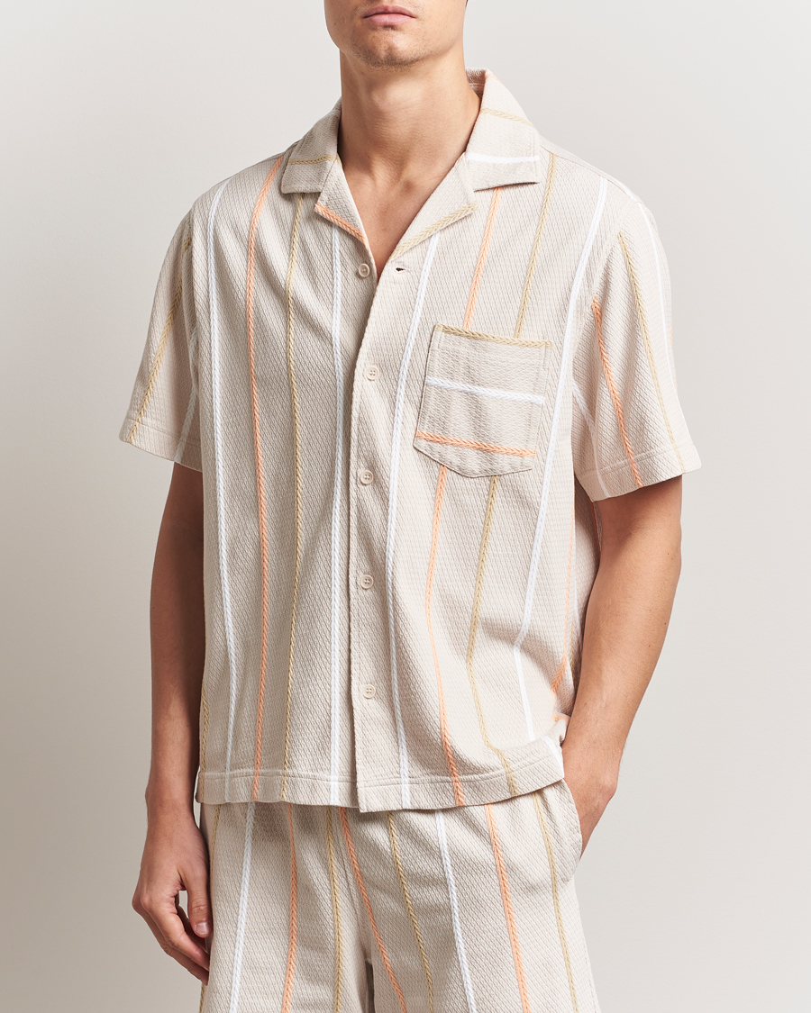 Herren | Hemden | J.Lindeberg | Theron Stripe Resort Shirt Moonbeam