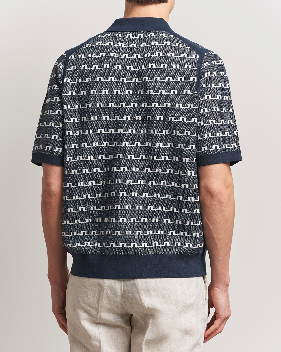 Herren | Hemden | J.Lindeberg | Rolando Logo Jacquard Polo Navy