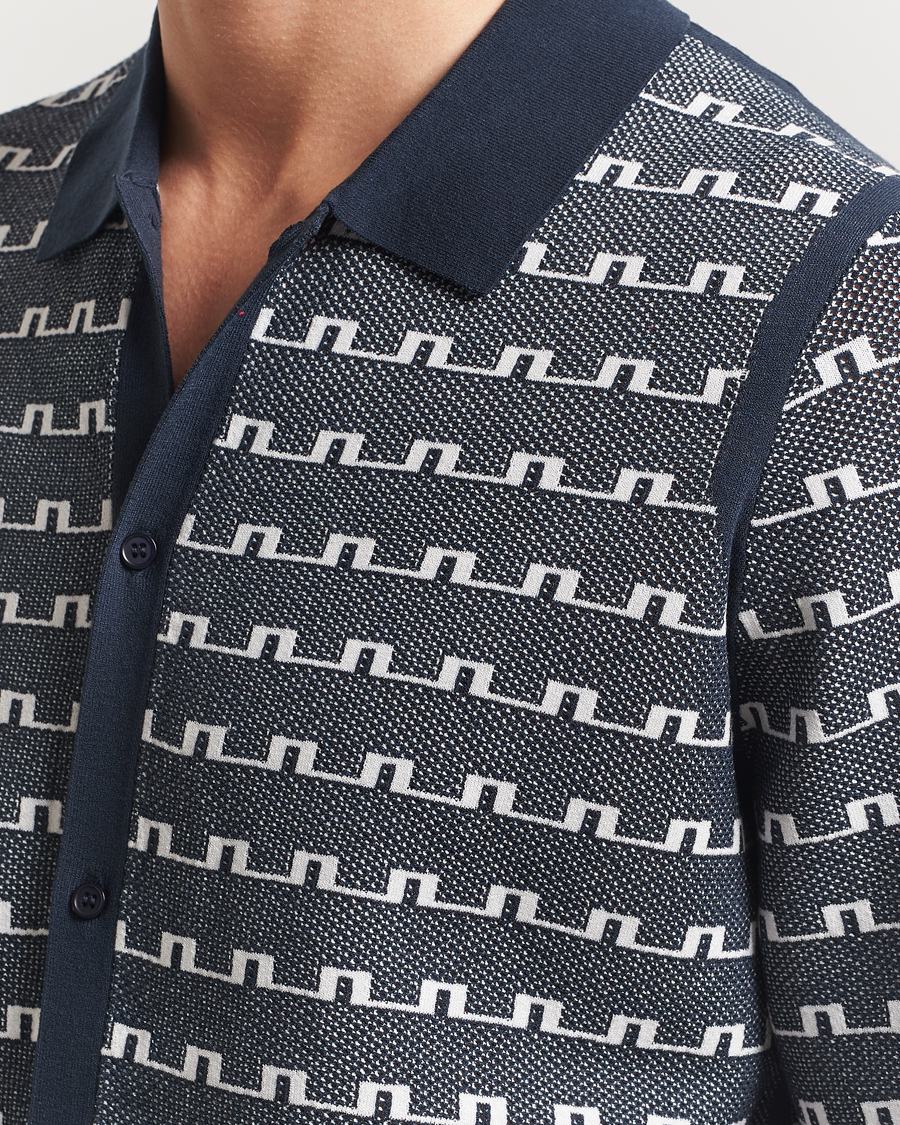 Herren | Hemden | J.Lindeberg | Rolando Logo Jacquard Polo Navy