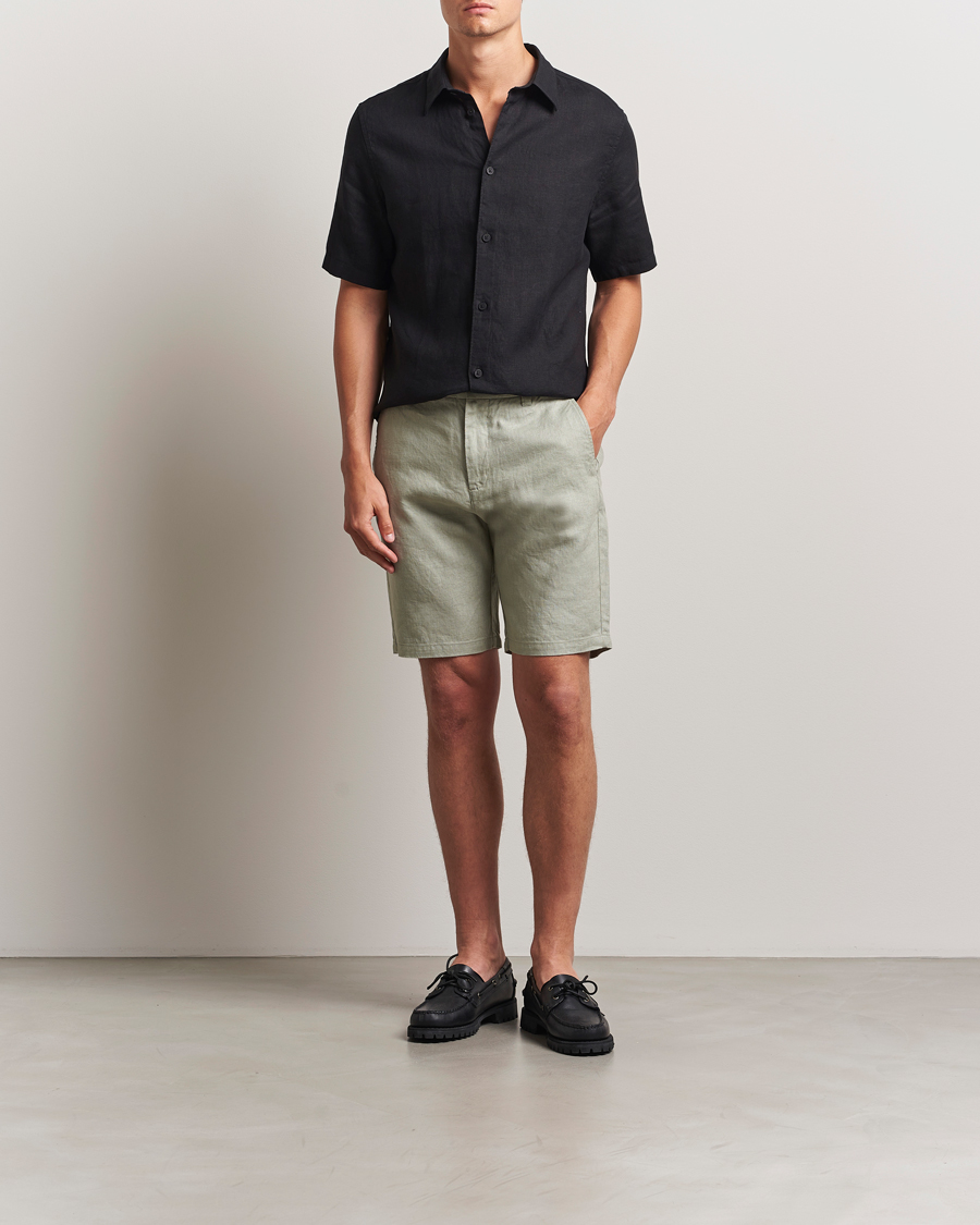 Herren | Shorts | NN07 | Crown Linen Shorts Sage Green