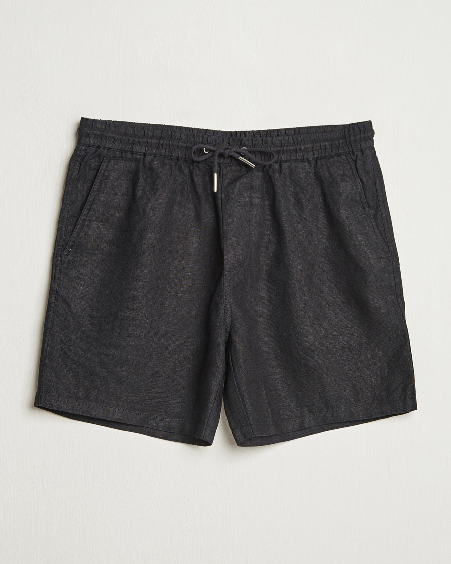 Herren | Shorts | NN07 | Gregor Linen Drawstring Shorts Black