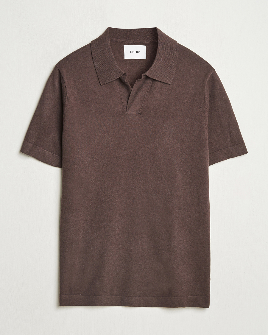 Herren | Poloshirts | NN07 | Ryan Cotton/Linen Polo Coffee