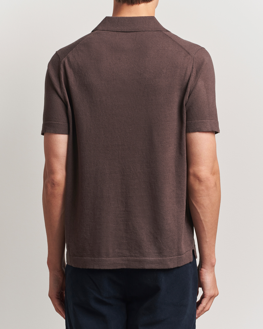 Herren | Poloshirts | NN07 | Ryan Cotton/Linen Polo Coffee