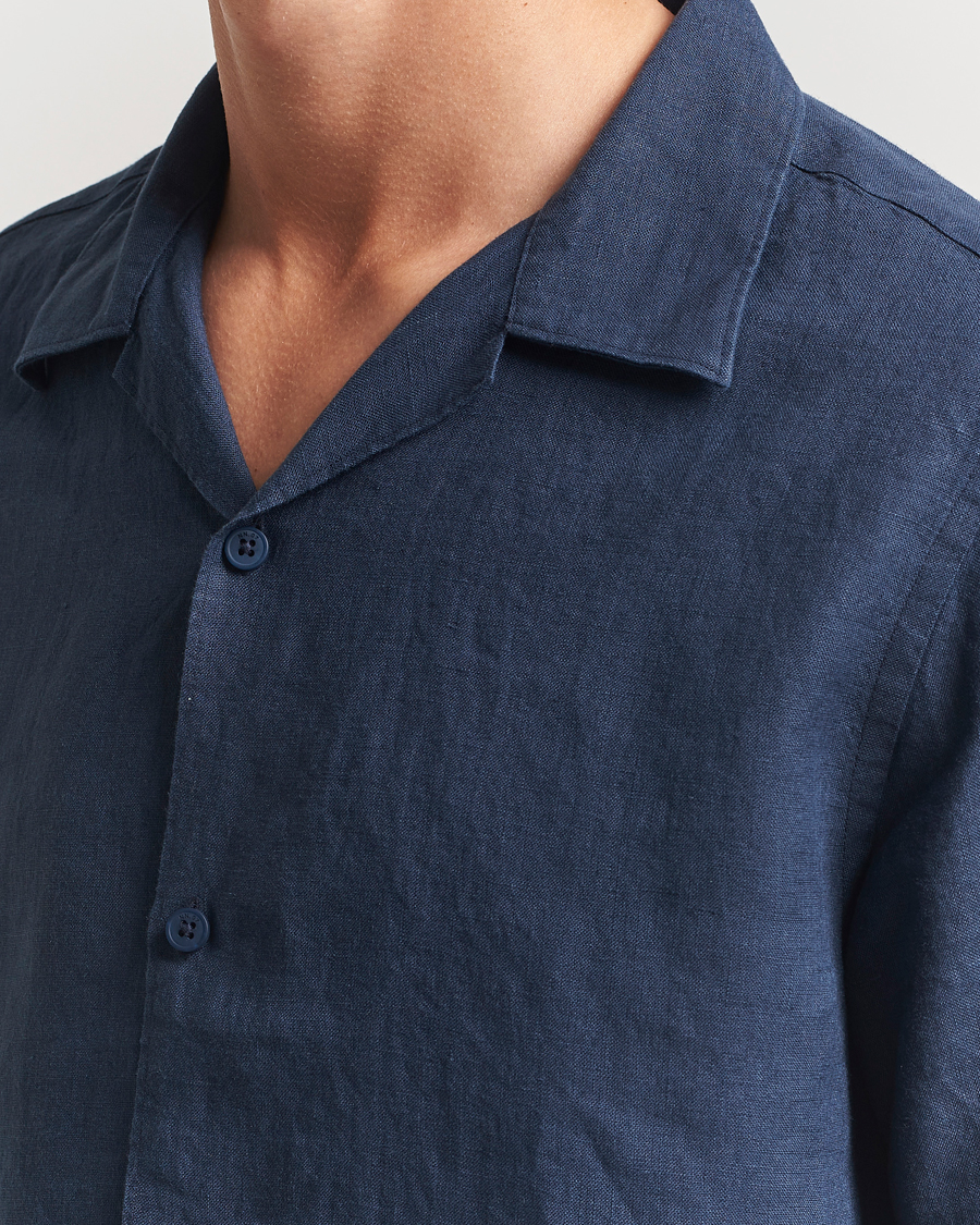 Herren | Hemden | NN07 | Julio Linen Resort Shirt Navy Blue
