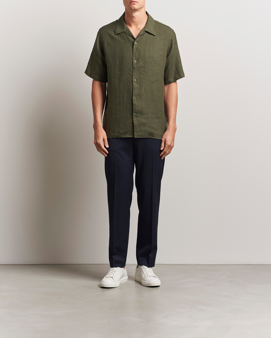 Herren | Hemden | NN07 | Julio Linen Resort Shirt Croc Green