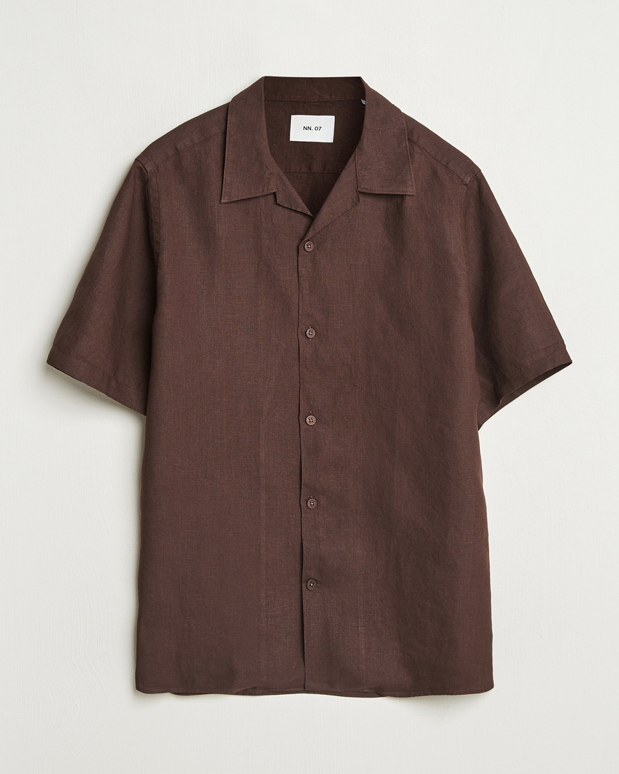 Herren | Hemden | NN07 | Julio Linen Resort Shirt Coffee