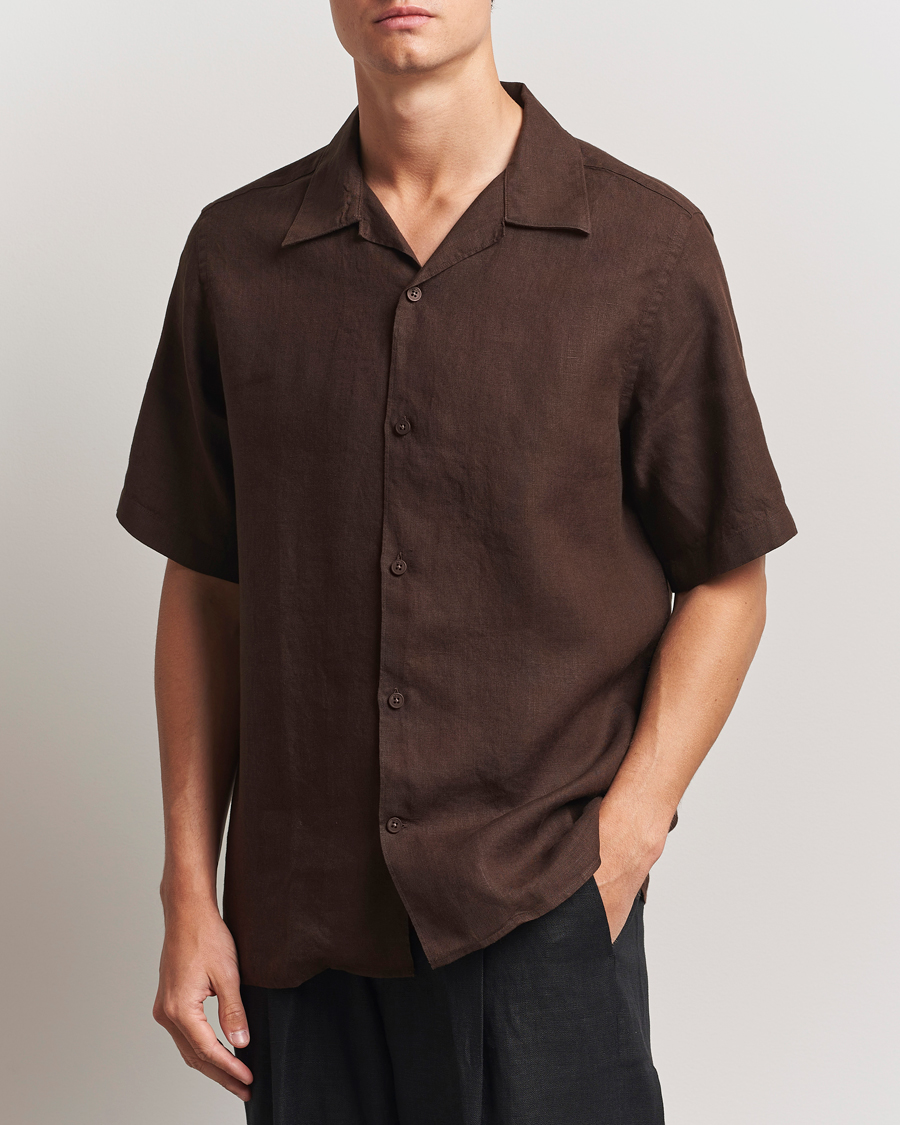 Herren | Hemden | NN07 | Julio Linen Resort Shirt Coffee