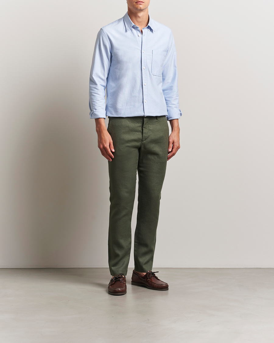 Herren | Hosen | NN07 | Theo Linen Trousers Croc Green