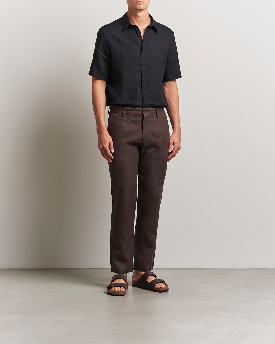 Herren | Hosen | NN07 | Theo Linen Trousers Coffee