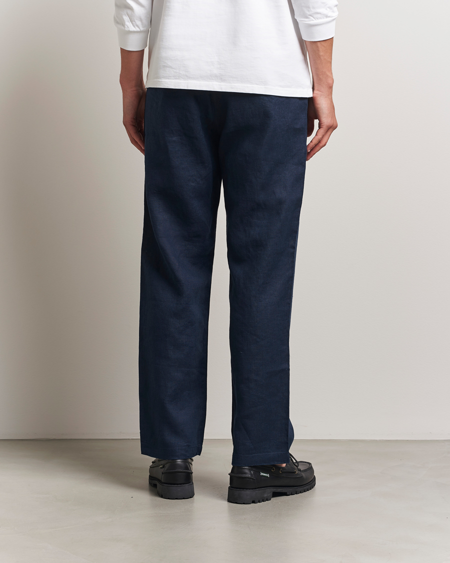 Herren | Hosen | NN07 | Aden Regular Fit Linen Trousers Navy Blue