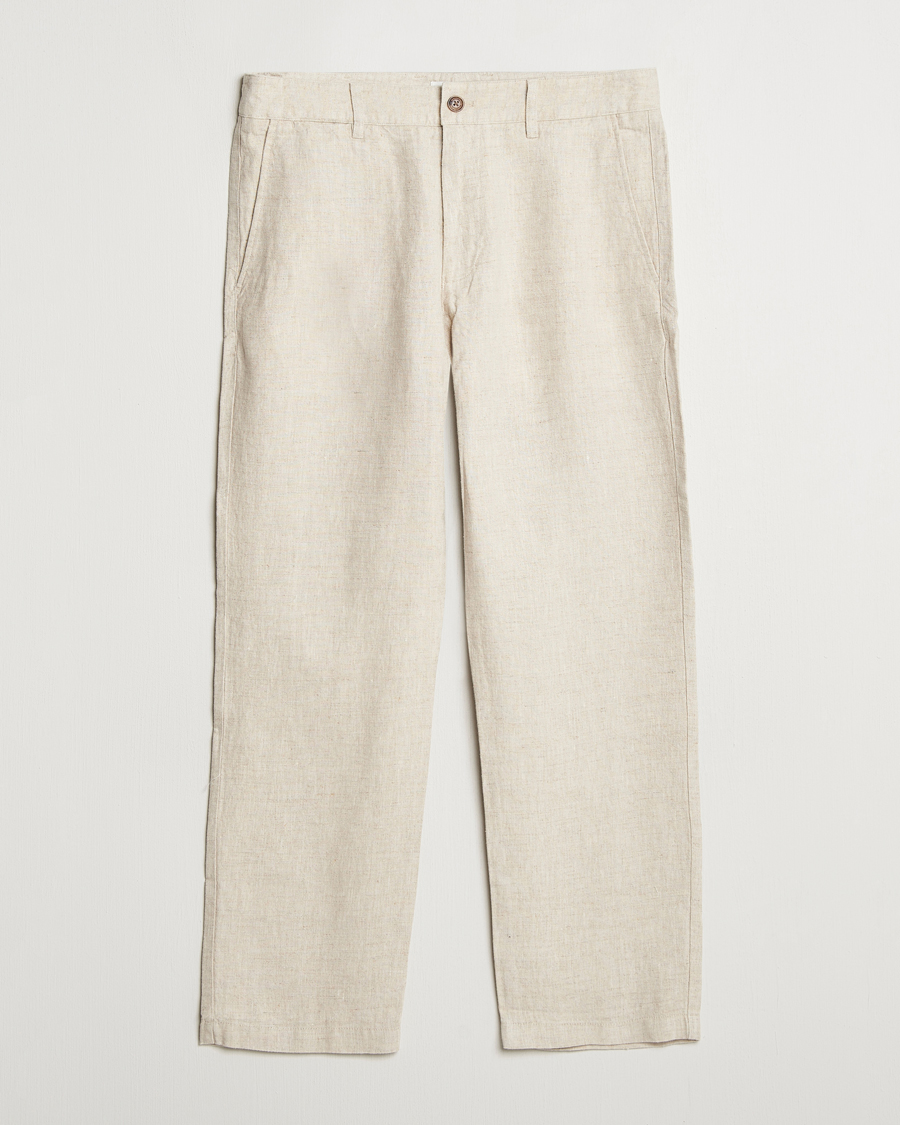 Herren | Hosen | NN07 | Aden Regular Fit Linen Trousers Oat