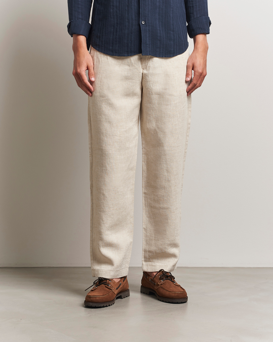 Herren | Hosen | NN07 | Aden Regular Fit Linen Trousers Oat