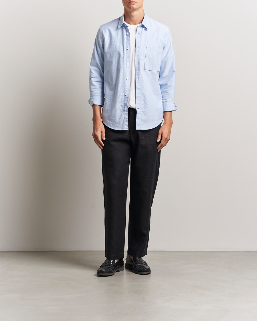 Herren | Hosen | NN07 | Aden Regular Fit Linen Trousers Black