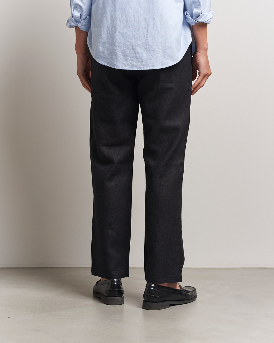 Herren | Hosen | NN07 | Aden Regular Fit Linen Trousers Black
