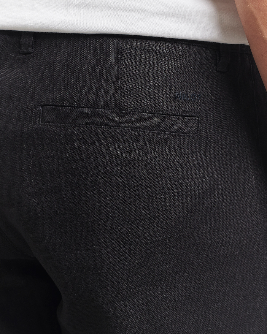 Herren | Hosen | NN07 | Aden Regular Fit Linen Trousers Black