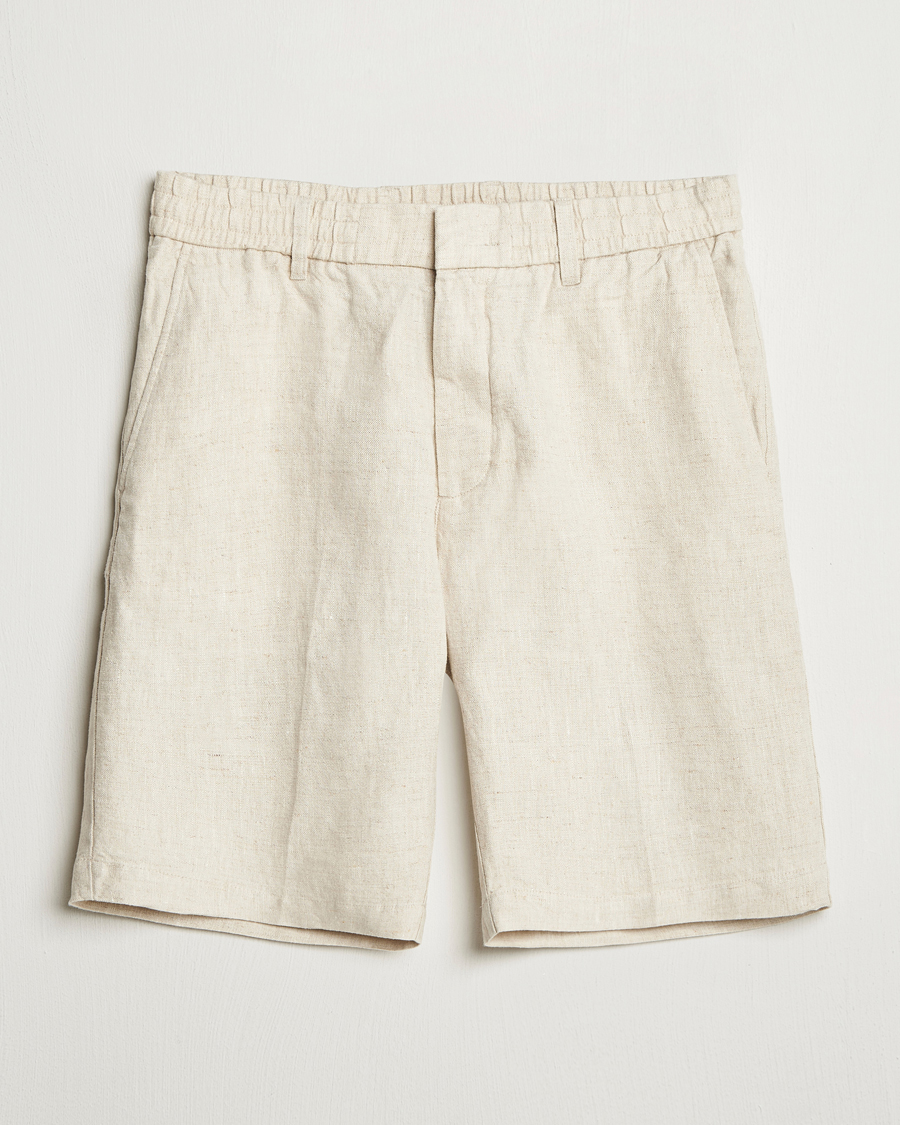 Herren | Shorts | NN07 | Billie Pleated Linen Drawstring Shorts Oat