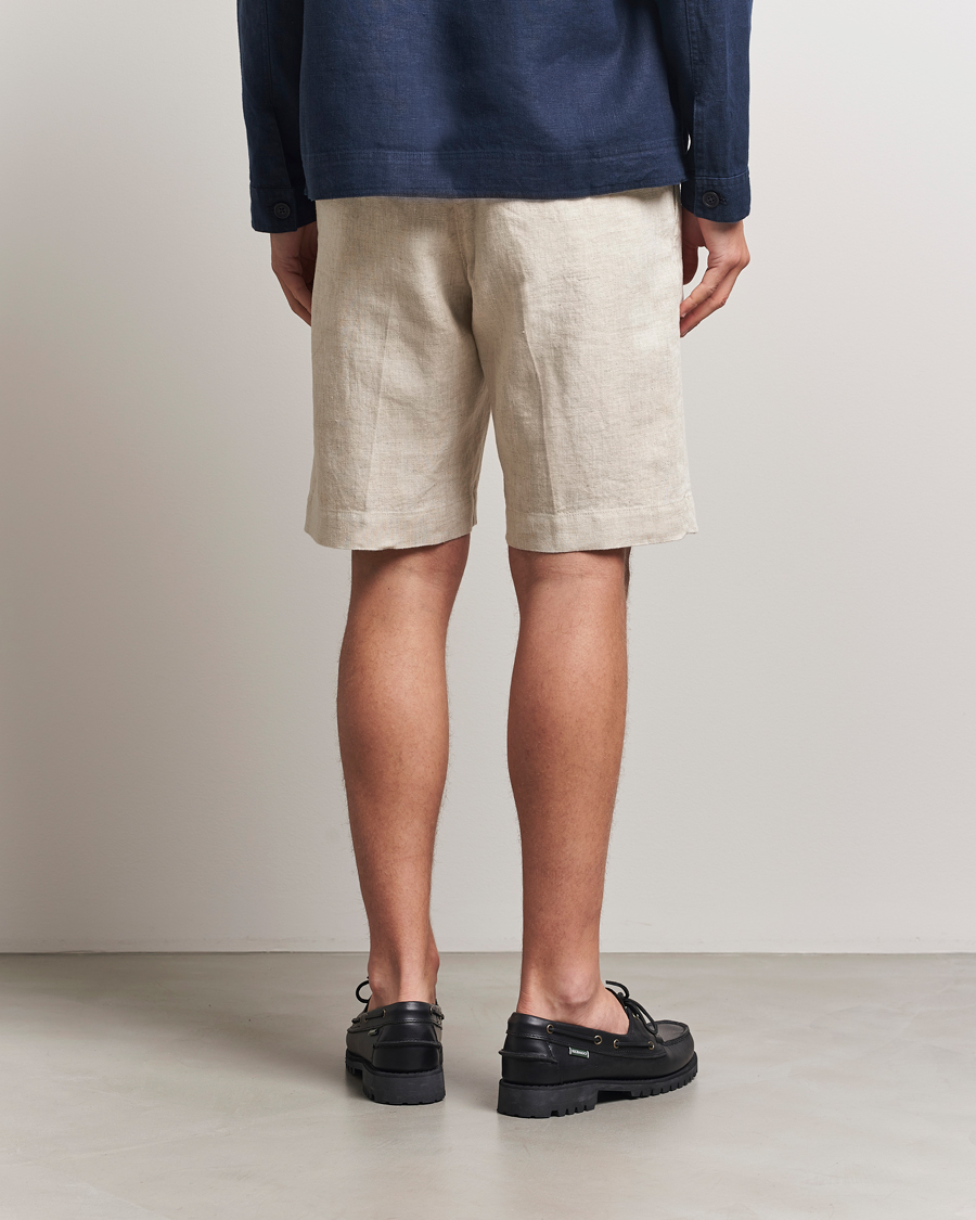 Herren | Shorts | NN07 | Billie Pleated Linen Drawstring Shorts Oat