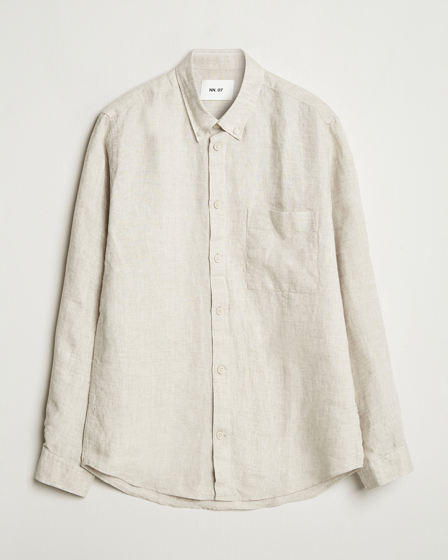 Herren | Hemden | NN07 | Arne Linen Button Down Shirt Oat