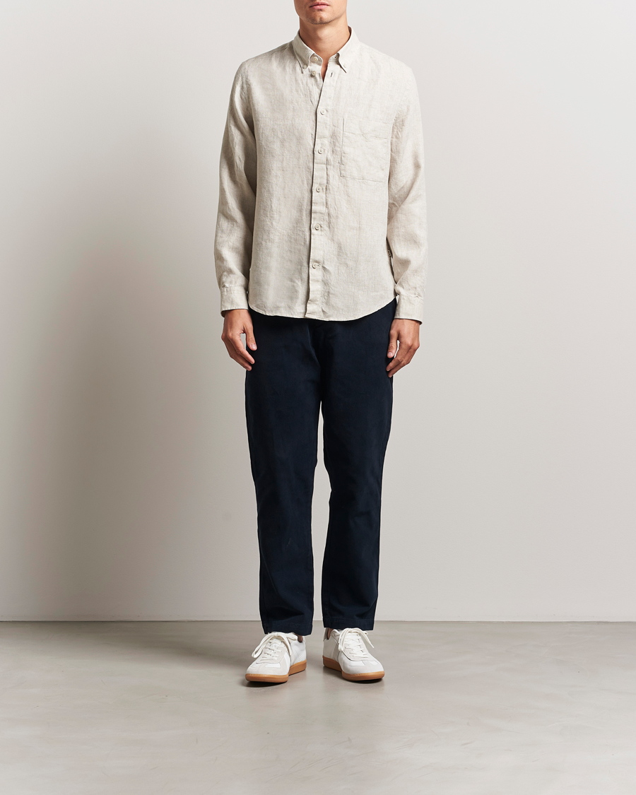 Herren | Hemden | NN07 | Arne Linen Button Down Shirt Oat
