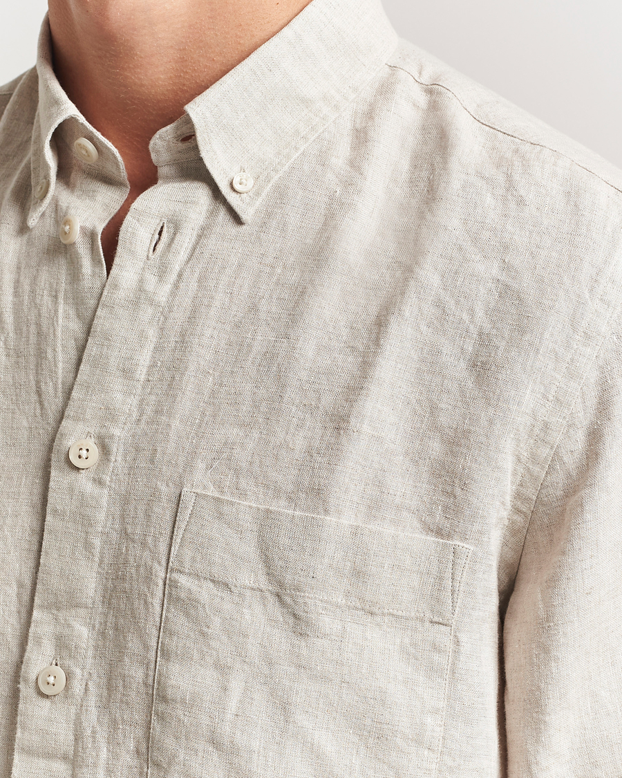 Herren | Hemden | NN07 | Arne Linen Button Down Shirt Oat