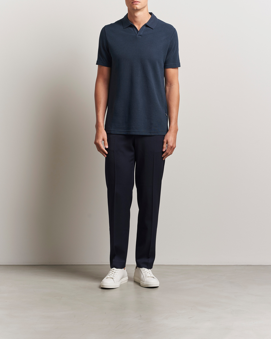 Herren | Poloshirts | NN07 | Paul Cotton/Lyocell Polo Navy Blue