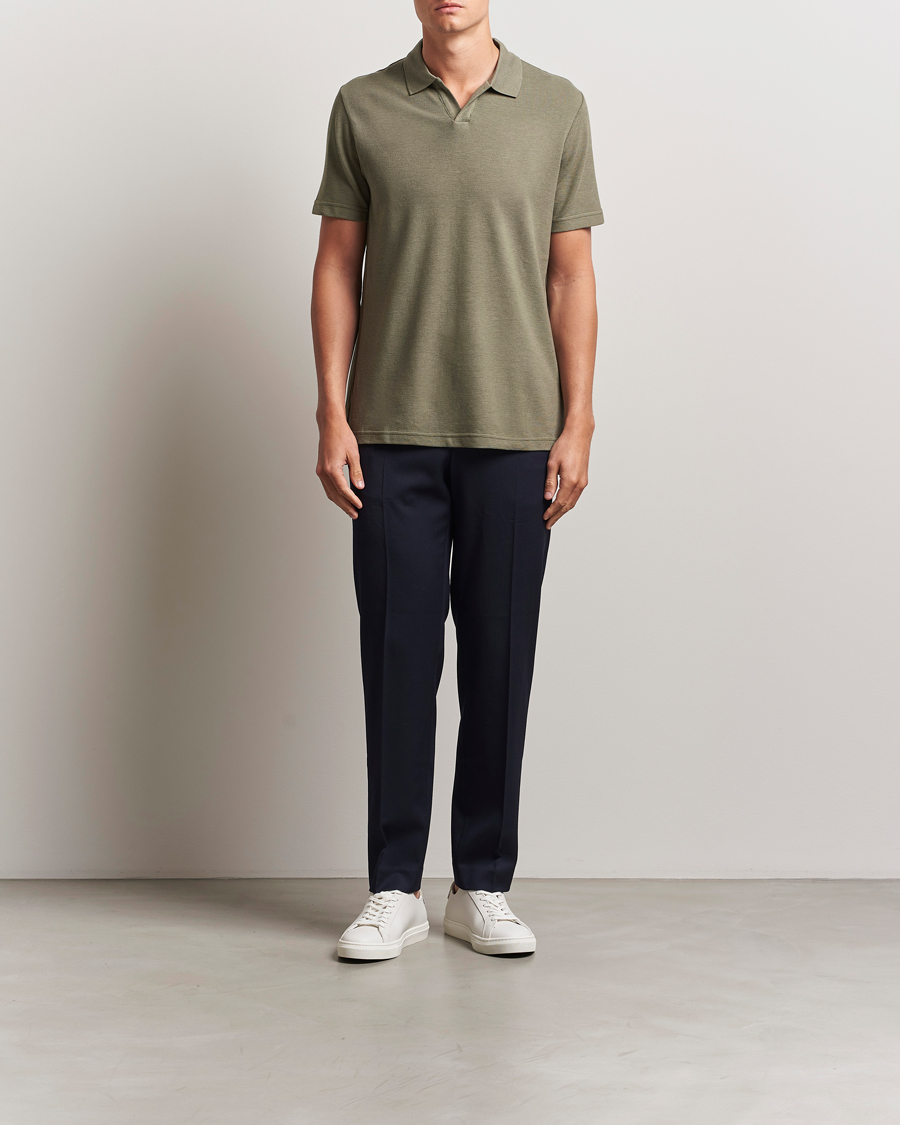 Herren | Poloshirts | NN07 | Paul Cotton/Lyocell Polo Capers Green