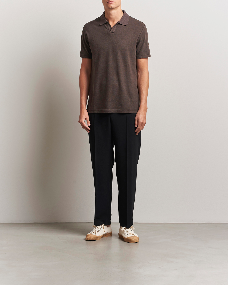 Herren | Poloshirts | NN07 | Paul Cotton/Lyocell Polo Coffee