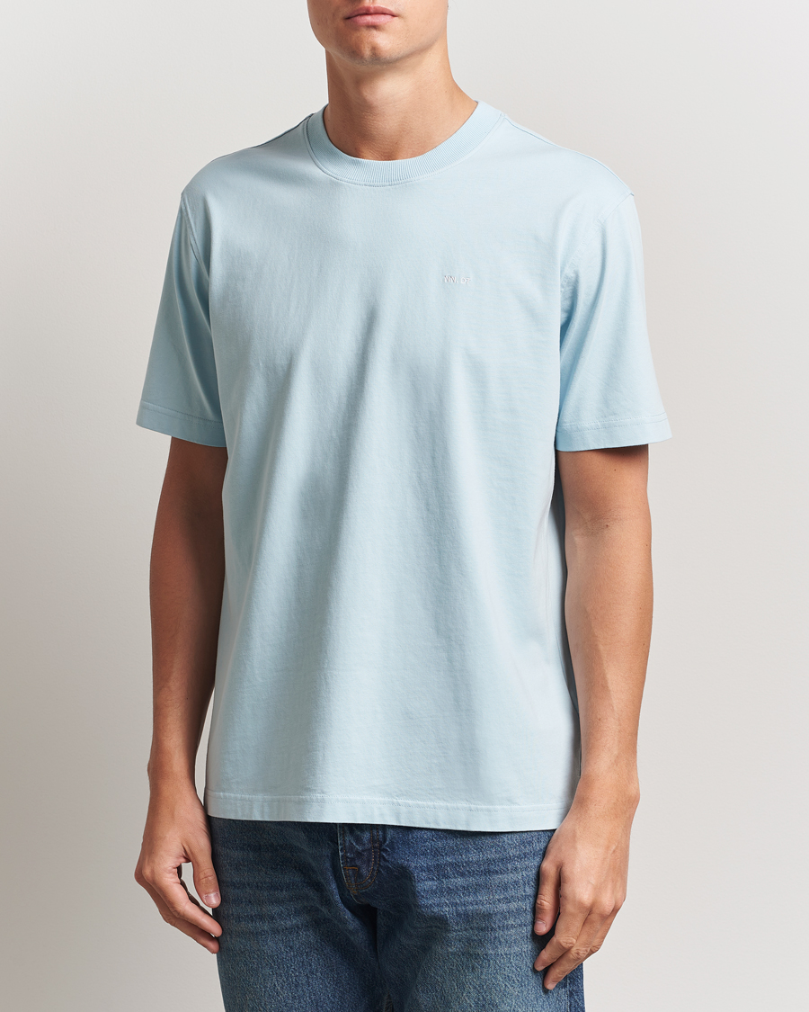 Herren | T-Shirts | NN07 | Adam Logo Crew Neck T-Shirt Winter Sky