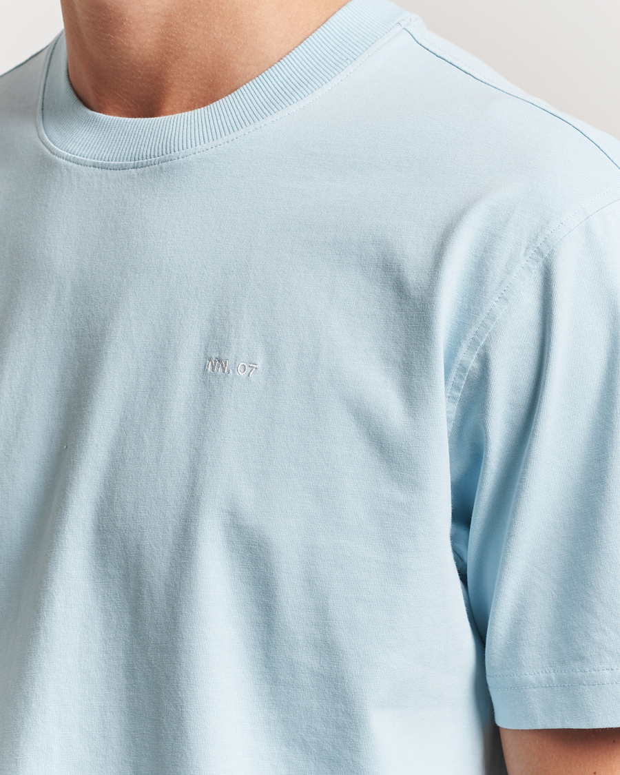 Herren | T-Shirts | NN07 | Adam Logo Crew Neck T-Shirt Winter Sky