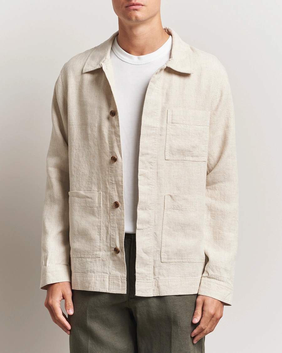 Herren | Hemden | NN07 | Olav Linen Overshirt Oat
