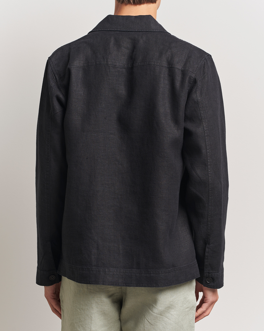 Herren | Hemden | NN07 | Olav Linen Overshirt Black